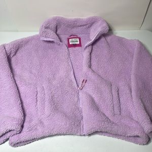 American eagle outfitters womens zip up sweater light purple collar